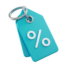 3d tag label card ,3D Discount Tag Label with Percentage Icon for Online Shopping Deals , Tag label with percentage discount coupon ,online shopping icon 3d illustration background