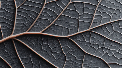 Close-up of leaf veins creating intricate natural pattern