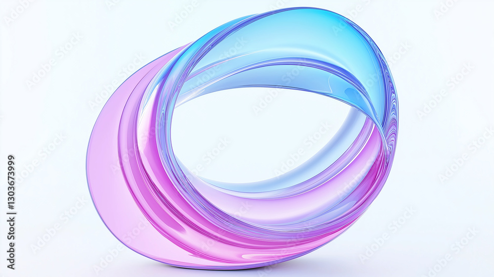 Poster abstract pink and blue swirling shape creating a modern design