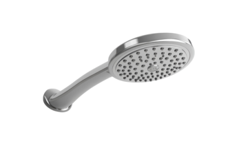 Discovering serenity in a modern bathroom with a sleek, chrome showerhead and calming ambiance isolated on transparent background