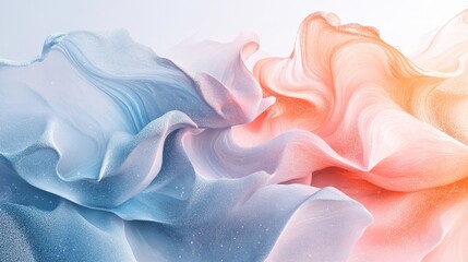 Obraz premium Abstract flowing forms in blue and orange shades with glitter