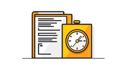 Obraz premium Documents and Timer Illustration