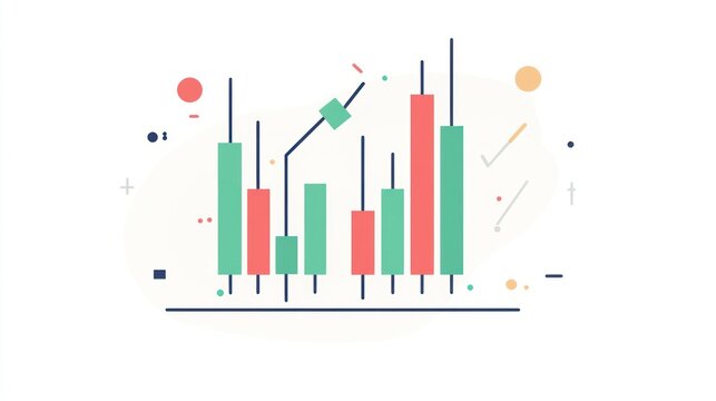 Abstract stock chart showing increasing and decreasing values