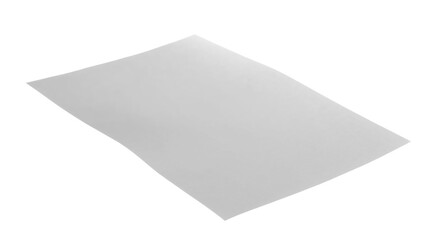 White paper flying, sheet falls and twists isolated on white, clipping path