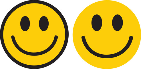 Smile emoji face icon yellow color vector illustration