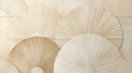 Abstract pattern showing multiple circular fans overlapping on background