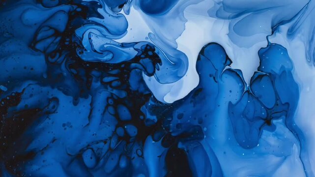 dark blue ink diffusion in water with abstract flowing texture and smooth motion  