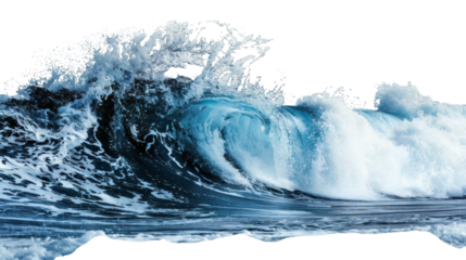Water wave splashing isolated on white