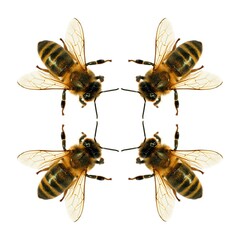 bee or honeybee isolated on the white background
