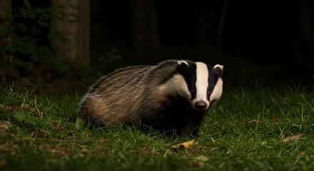 Fototapeta premium The Nocturnal Burrower The Badger in its Natural Environment