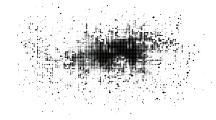 White digital pixel squares art isolated on white