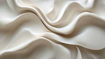 Soft and flowing beige fabric creating a dynamic wave pattern