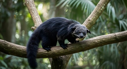 Obraz premium The Bearcat of the Rainforest The Binturong in its Habitat