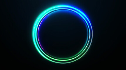 Obraz premium 光るネオンのサークル背景