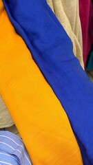 Linen fabric with a smooth surface and matte sheen.