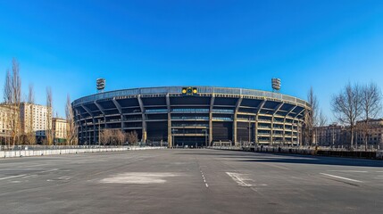 Empty San Siro Stadium on a Sunny Day