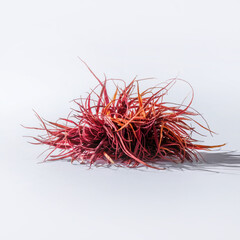 Naklejka premium small delicate pile of saffron threads on white