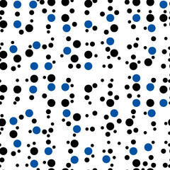 Seamless pattern of bright polka dots on an original background for your design. Vector eps10