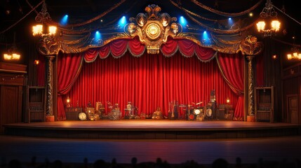 Grand Victorian Theater Stage: A Majestic Setting for Performances