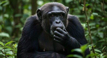 Obraz premium Intelligent Primate The Chimpanzee in its Natural Habitat