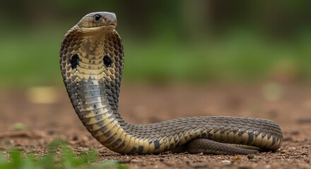 Fototapeta premium Hooded Predator The Cobra in its Natural Habitat