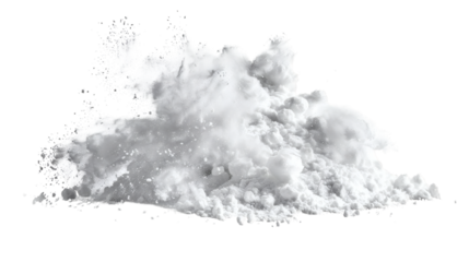 White powder explosion isolated on white