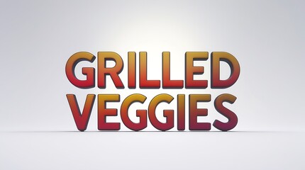 Grilled veggies displayed with a modern typography style and vibrant colors