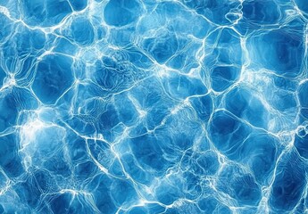 Crystal Clear Water Surface with Intricate Patterns and Shimmering Light Reflections Creating an Inviting and Refreshing Aquatic Scene