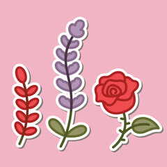 Beautiful simple flowers design. floral plant and nature element natural