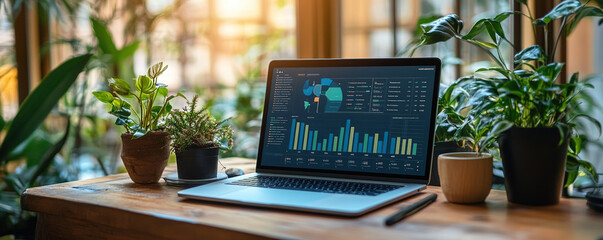 Data analysis and visualization home office digital content indoor close-up efficiency and productivity