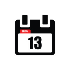 calender icon, 13 friday icon with white background