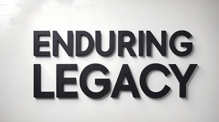 Enduring legacy captured in bold typography against a minimalistic background