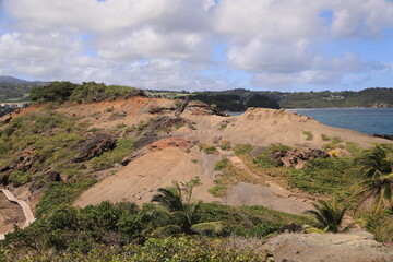 view of the canyon, sainte marie, tombolo island, martinique, antilles