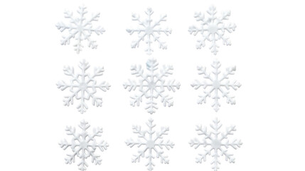 White snowflakes border frame isolated on white