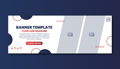 dark blue landscape banner design template