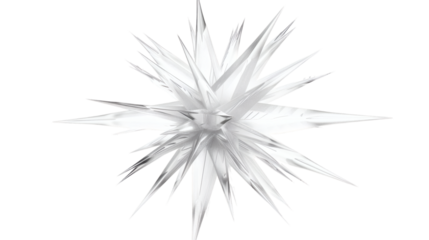 White star spikes overlay isolated on white