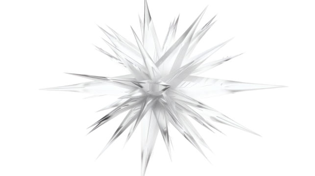 White star spikes overlay isolated on white