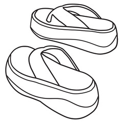 Summer Wedge Flip flop outline
