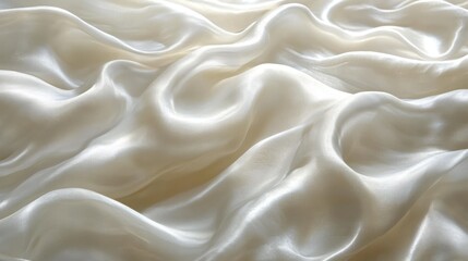 Fototapeta premium Soft and flowing ivory fabric with delicate shimmering surface details