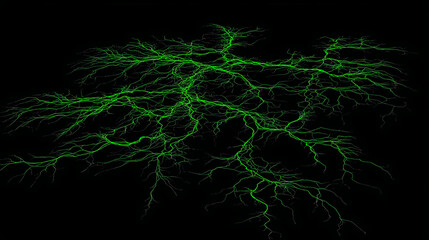 Energy green light, lightning, technological scientific background