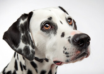 portrait of a dalmatian dog close up