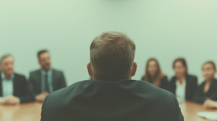 Business Leader Addressing Team in Meeting