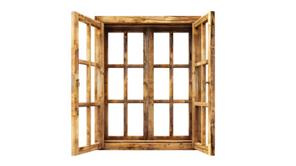 Obraz premium Wooden window frame isolated on white
