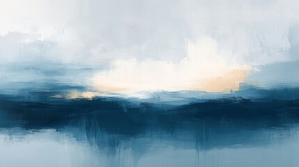 Fototapeta premium A beautiful abstract landscape painting showing water and sky