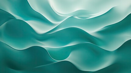 Obraz premium Abstract Teal Wave Background Soft Gradient Flowing Curves Smooth Surface Digital Art Graphic Design Wallpaper Image