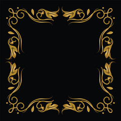 Vintage frame gradient gold square ornament design vector