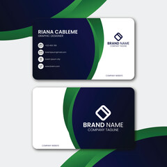 green business card design template vector illustration