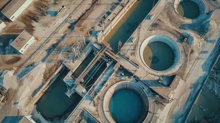 Fototapeta premium Massive Industrial Rainwater Harvesting Aerial View