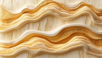 Obraz premium Abstract Background, Gleaming Gold and Yellow Textured Surface, Linear Wavy Pattern, Seamless Design