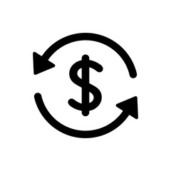 Dollar currency exchange icon. Money conversion sign symbol